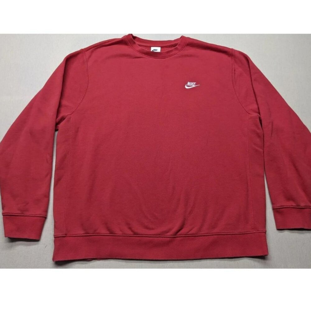 Nike Red Crewneck Sweatshirt with Embroidered Logo